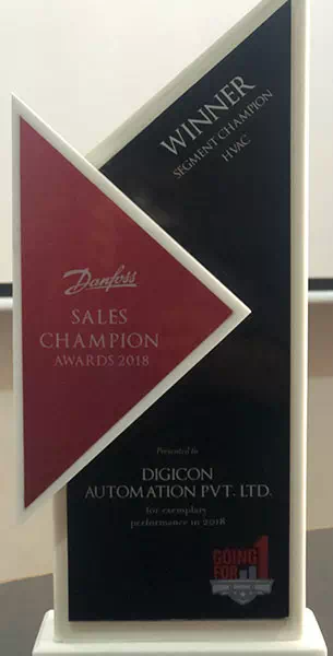 Danfoss Drives Sales Champion Award for Year 2018